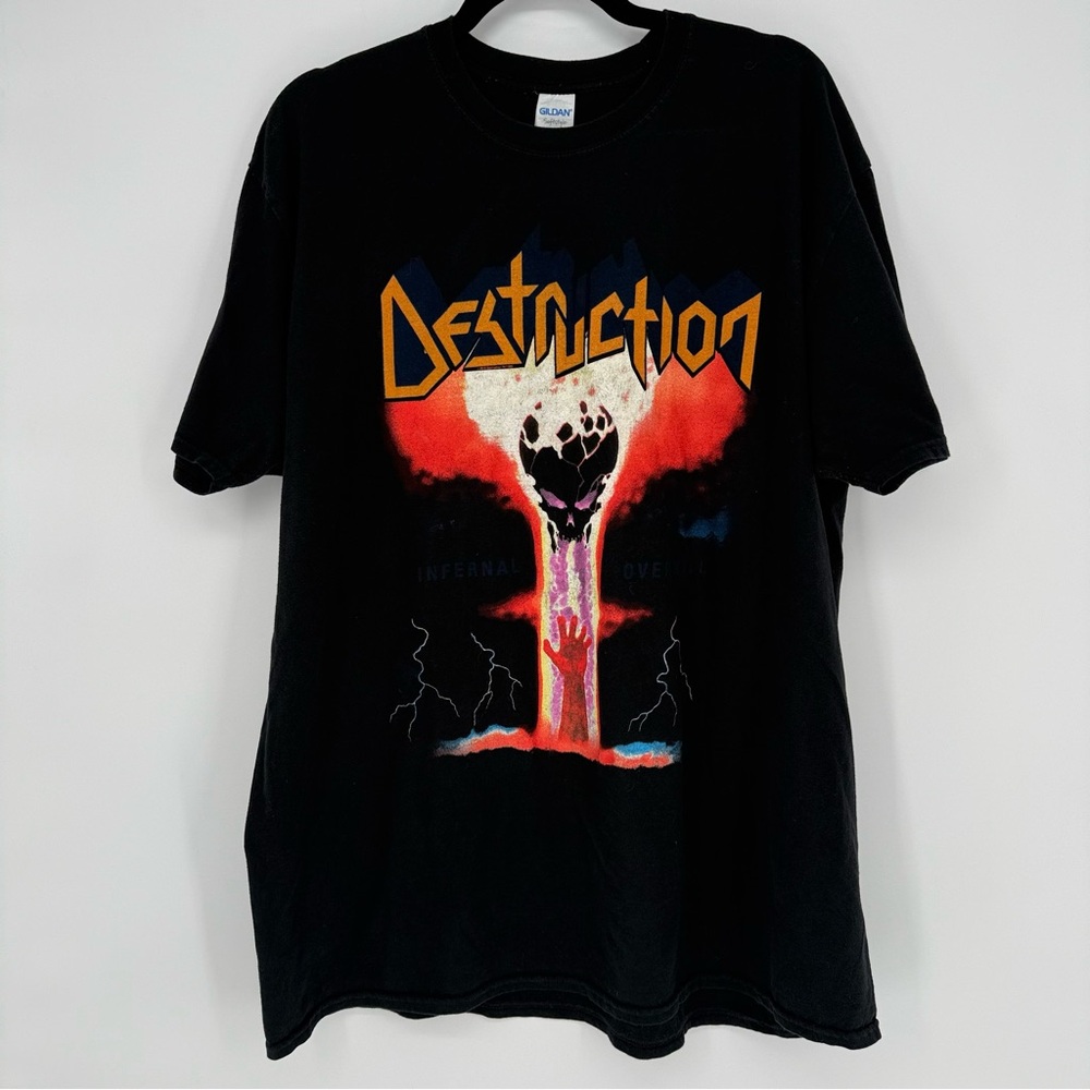 2019 Destruction Infernal Overkill Death Metal Band Shirt 2XL Gildan Black